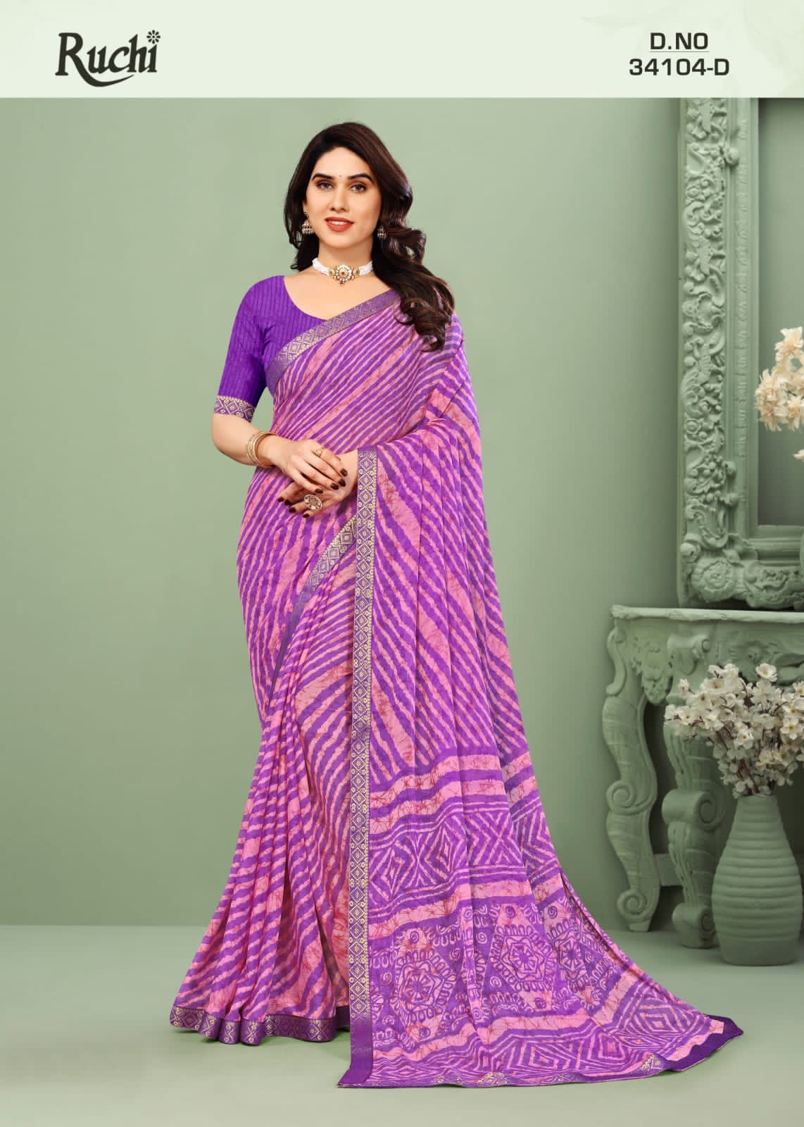 Simayaa Lehriya 104 By Ruchi Daily Wear Printed Chiffon sarees Wholesale Price in Surat